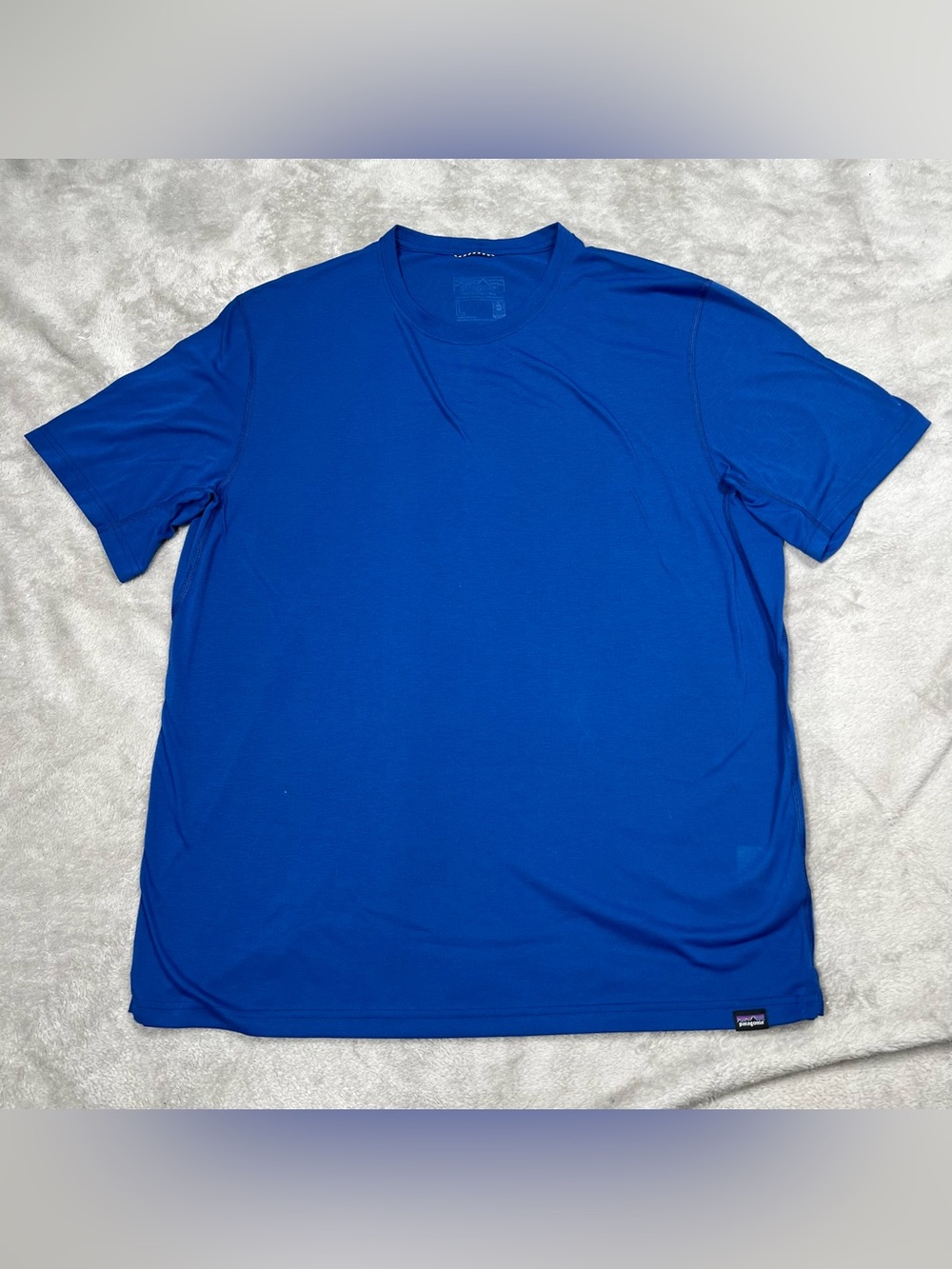 Patagonia Capilene Trail S/S Shirt Men L Blue Hiking Outdoor Performance T Shirt